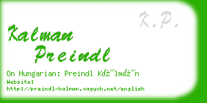 kalman preindl business card